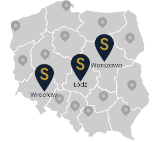 Mapa acjonarne i punkty odbioru SpyCenter Łódź Warszawa Wrocław